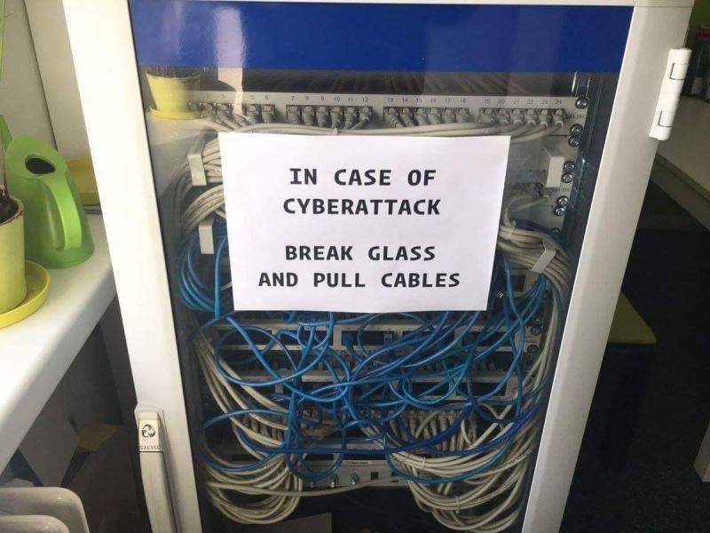 Cyberattack - brack glass